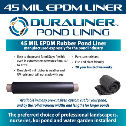 DuraLiner™ – 45mil Rubber Pond Liner – Custom Cut Liner