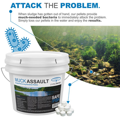 Muck Assault Sludge Remover Pellets - Living Water Aeration