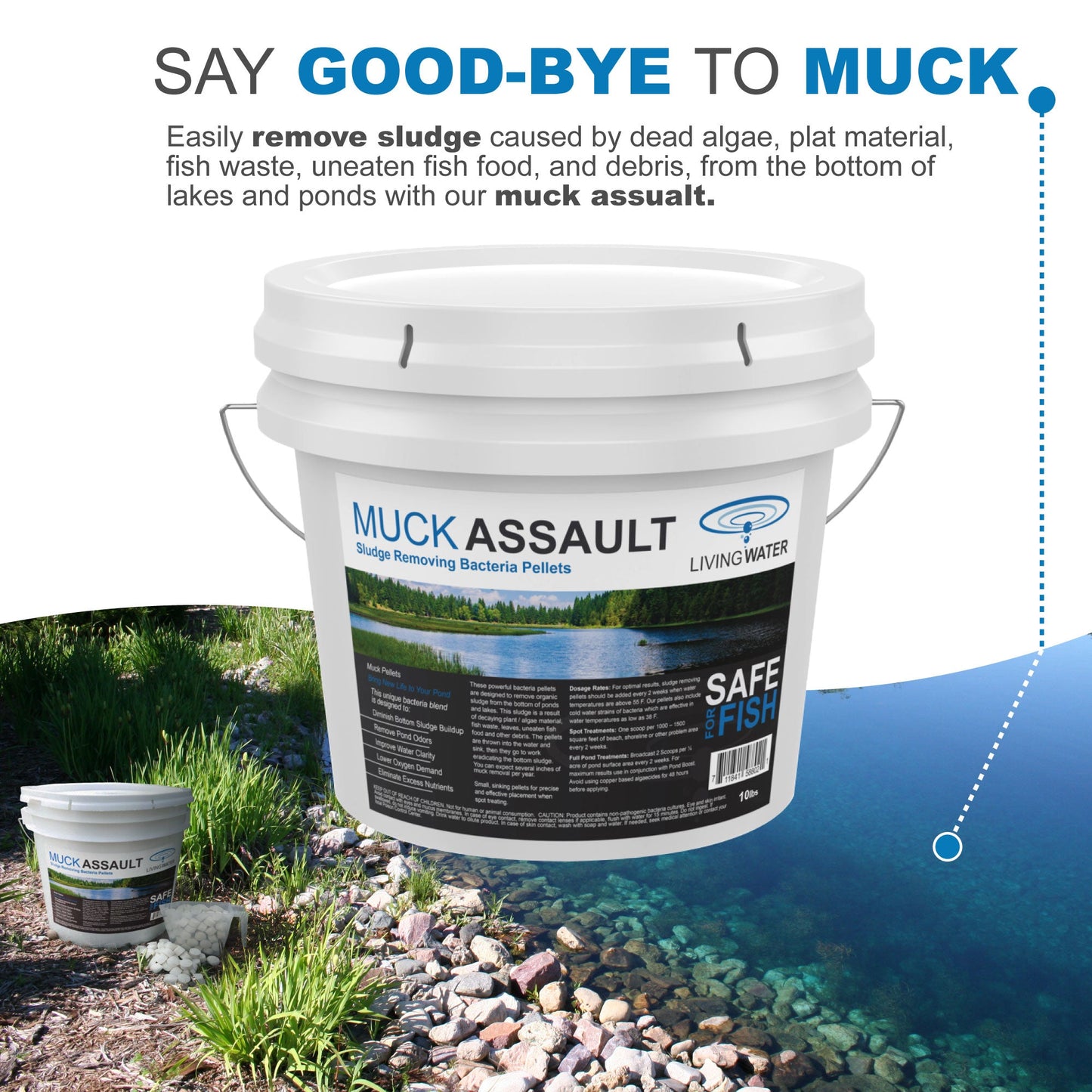 Muck Assault Sludge Remover Pellets - Living Water Aeration