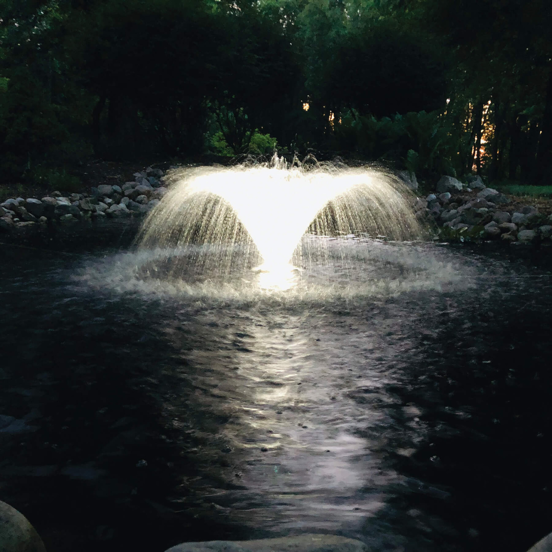 EasyPro Starburst Mini Floating Pond Fountain with Super Bright LED Lights - Living Water Aeration