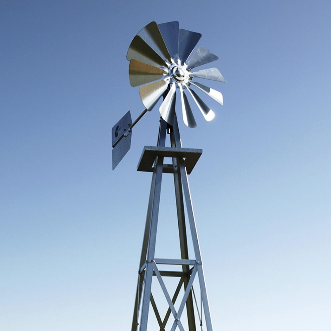 Galvanized Backyard Ornamental Windmill - 8'