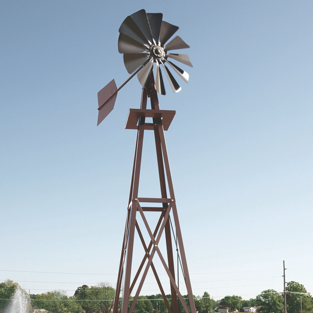 Galvanized Backyard Ornamental Windmill - 8'