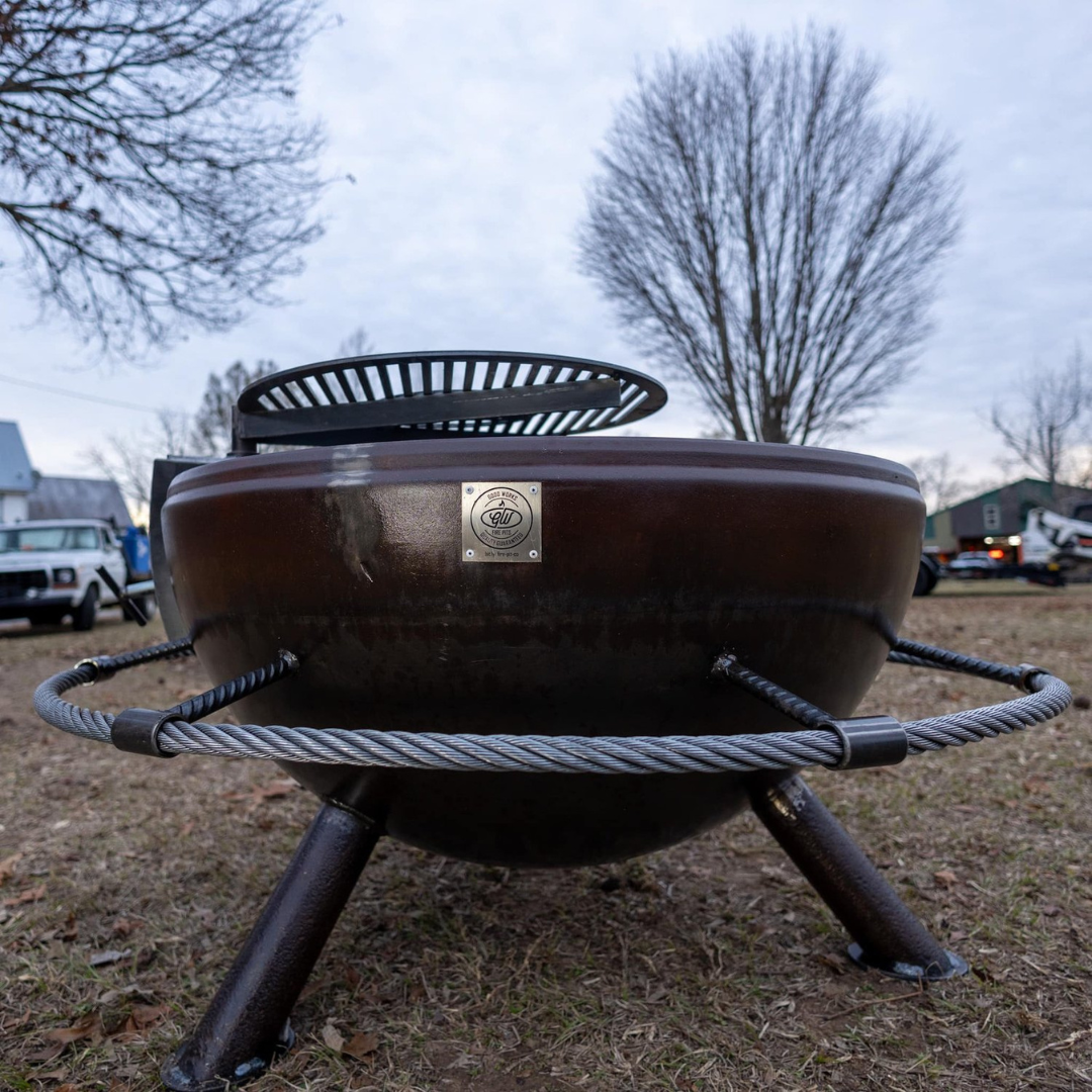 37" Carbon Steel Fire Pit w/ Footrest