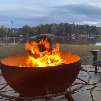 37" Carbon Steel Fire Pit w/ Footrest