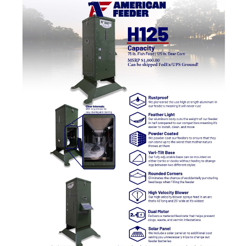 American Feeder - H125 Solar Powered Outdoor Feeder - Living Water Aeration